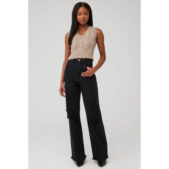 Show Me Your MuMu Denim - Show Me Your Mumu 90s Straight Jeans Black Denim - Size 28 - NWT